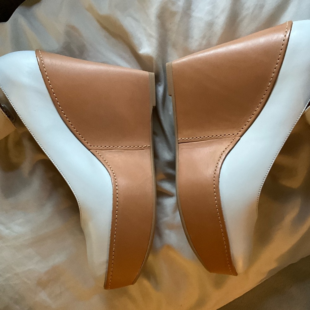 Robert Clergerie new white leather Ferdie platform wedge anklestrap pump 38.5 8 - Picture 7 of 12